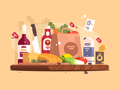 Food cooking flat food illustration ingredient kit8 milk olive package sauce vector wine