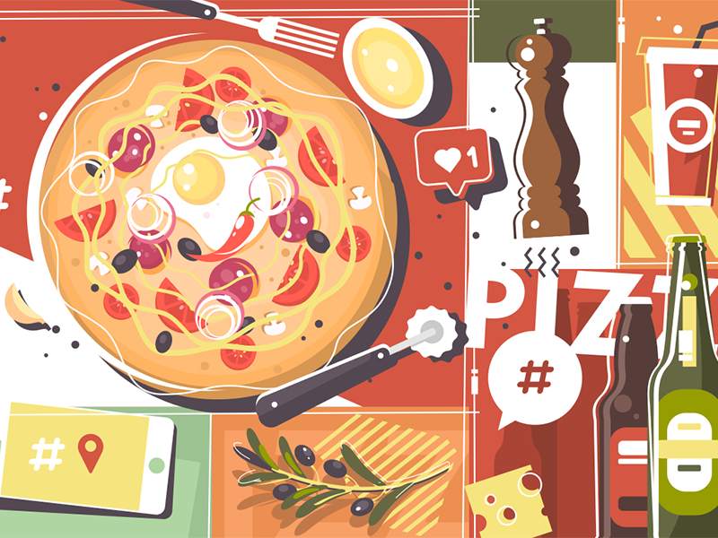 Pizza abstract background background italian fast cuisine restaurant lunch food pizza illustration vector flat kit8