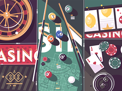 Gambling game background background billiard casino flat gambling game illustration kit8 poker roulette vector vegas