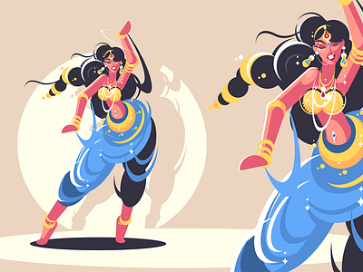 Indian girls dance character dance dress flat girl illustration indian kit8 national traditionally vector
