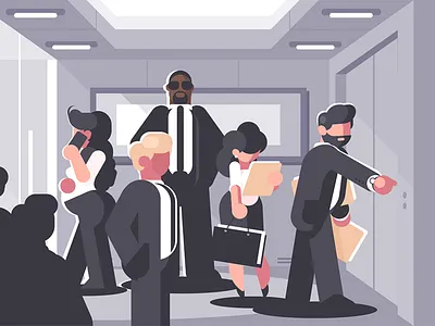 People waiting for elevator businessmen businesswoman character elevator flat illustration kit8 level people vector waiting