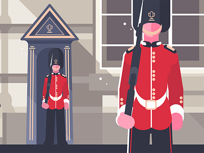 British royal guardsman british character flat guardsman illustration kit8 royal soldier vector