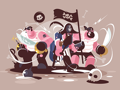 Group of mad pirates