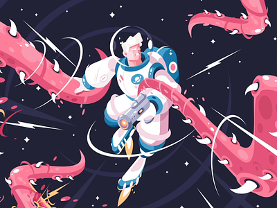 Astronaut illustration and drawing process alian astronaut character design drawing illustration outer space process timelapse video