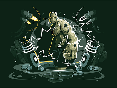Frankenstein cartoon character flat frankenstein illustration kit8 monster ugly vector