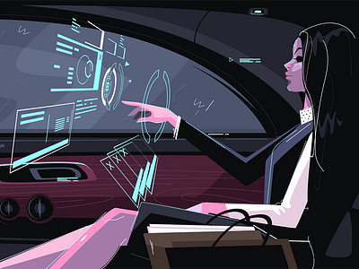 Businesswoman in car