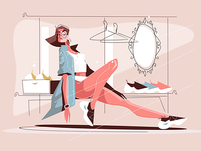 Girl in casual clothes by Anton Fritsler for Kit8 on Dribbble