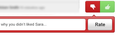Rate down green popdown popover rateing red up