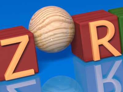 Zora 3D Logo 3d branding logo modo render toys wood wooden