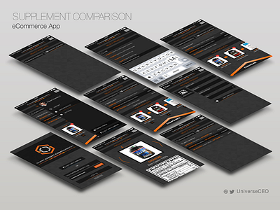 Supplement Comparisson Calculator Screens app consumer consumer app ecommerce ios iphone mockup ui design ux design