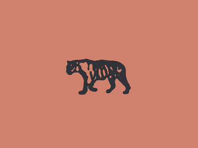Shere Khan animal coin deus logo primitive raw retro stamp tiger vintage