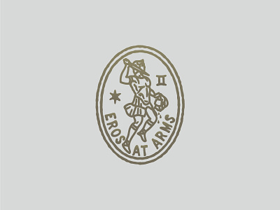 Eros antique brush coin eros greek logo stamp symbol vector vintage