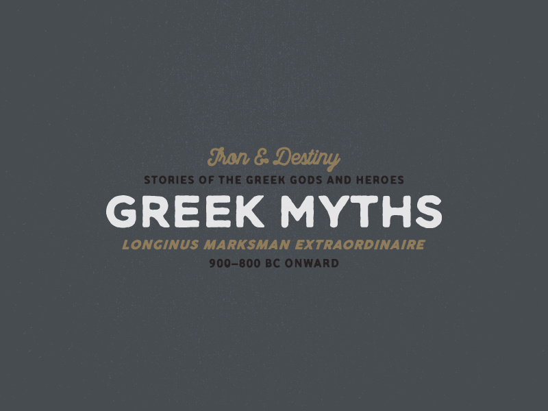 Greek myths ancient font logo typography type signpainting retro myths greek