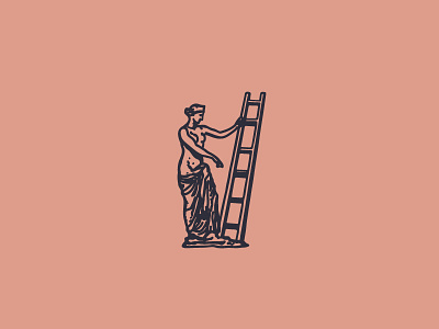 Stairs antic deus goddess greek retro roman stamp statue type vector vintage woman