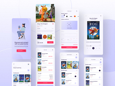 Audibook app design graphic design ui ux
