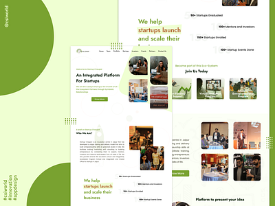 Website design for startup incubator accelerator branding design fignma landing page ui ux website design