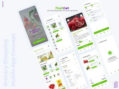 Online grocery mobile app design app branding design fignma grocery ui ux