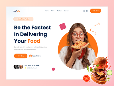 Food Delivery Landing Page app branding figma landing page ui