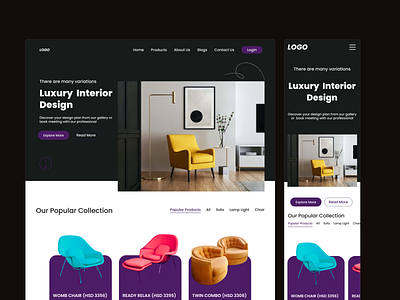  Furniture Shop Website Design - Concept