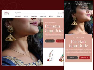 Jewellery Shop Website Landing Page - Concept