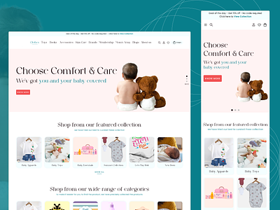 Baby product online store angular app baby care baby store branding design ecommerce landing page online store reactjs shopify ui web design website