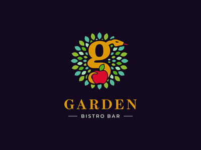 Garden Bistro Bar bar bistro g logo garden leaf logo snake