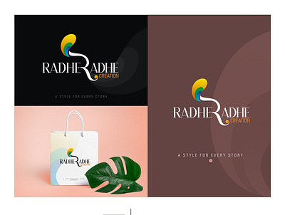Radhe Radhe Creation Logo branding design fashion brand fashion illustration icon illustration logo typogaphy