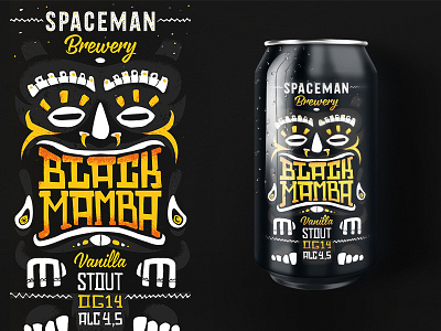 BlackMamba beer black blackmamba branding brewery identity mark packaging
