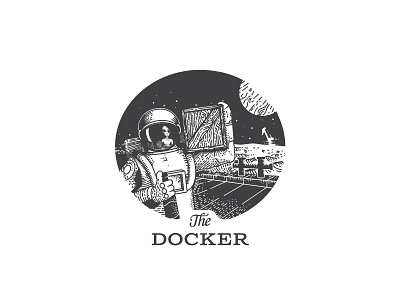 Docker beer branding craft engraving identity moon packaging space