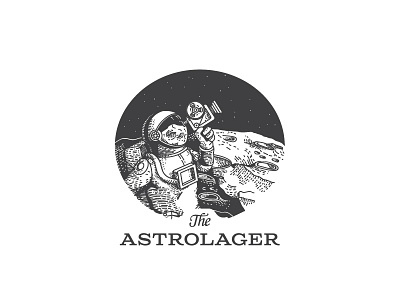 Astrolager beer branding craft engraving identity moon packaging space