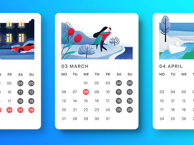 03 MARCH calendar design grunge illustration march