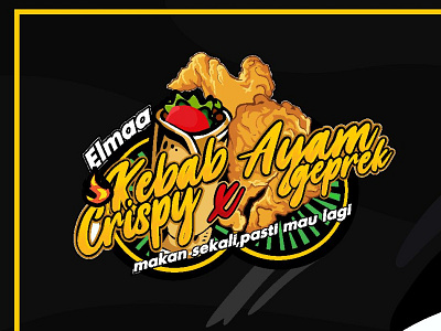 Kebab Crispy X Ayam Geprek Logo Desain art branding design graphic design icon illustration logo typography vector