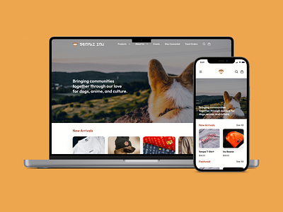 E-Commerce Pet Boutique Website desktop e commerce mobile responsive design shop ui ux design website