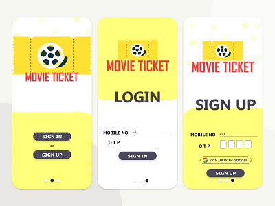 Movie Ticket Booking App adobe xd app ui movie app ui ticket booking ui ui xd