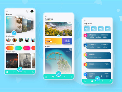 Travel App Screens UI design
