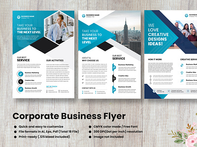 Corporate Business Flyer Template set a4 flyer advertising advertising flyer business flyer company profile corporate flyer flyer marketing flyer multipurpose flyer print ready promotion flyer simple flyer