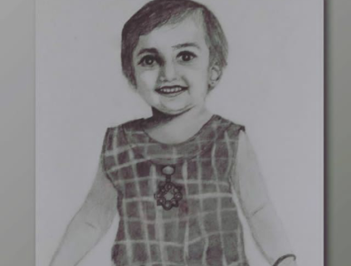Cute Little Girl Portrait Sketch art branding design drawing hand drawn illustration portrait vector