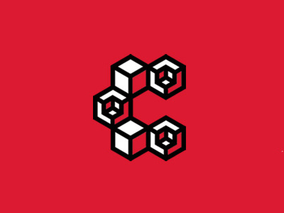 A logo in progress c cube graphicdesign hexagon logo logotype red