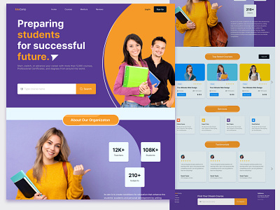 Landing Page Design for Educational Institute concept ui illustration landing page ui ux