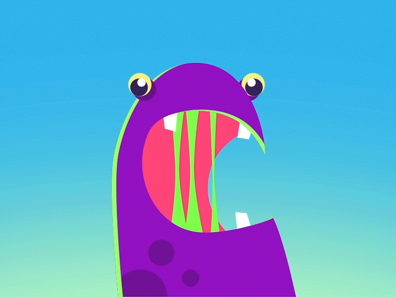 Just chew it! aftereffects animation character chewing gum monster motion