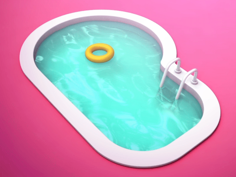 P 36daysoftype animation c4d lettering loop motiondesign pool typography