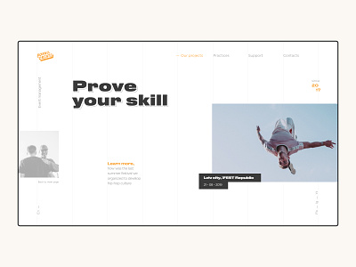 Event preview page design figma grid kinetictype minimal type typography ui web website