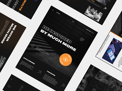 Fitness. Challenges. Inspiration. concept design figma fitness grid kinetictype minimal typography ui website