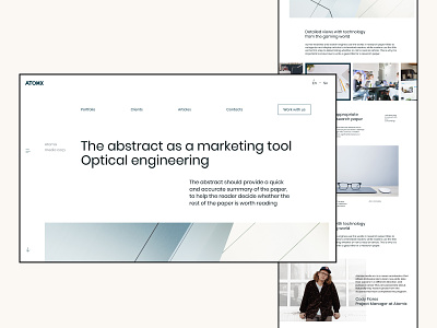 Article page for interaction agency design figma minimal type typography ui web website