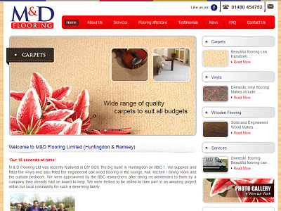 Website Design - M&D Flooring branding creative design design homepage homepage ui ui webdesign