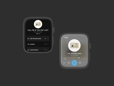 Daily UI 009 - Music Player applewatch design music musicplayer song ui user ux watch wearable