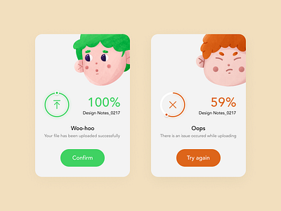 Daily UI 011 - Flash Message cartoon condition design flashmessage illustration kids message ui upload ux