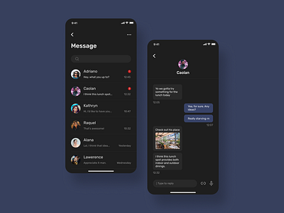 Daily UI 013 - Direct Messaging app chat design direct message lunch message phone ui user ux