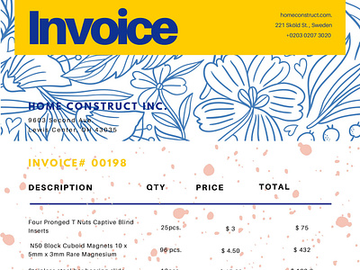 Blue and Yellow Business Invoice