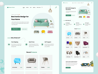 Furniture landing page design